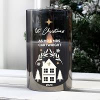 Personalised Christmas Smoked Glass LED Candle Extra Image 3 Preview